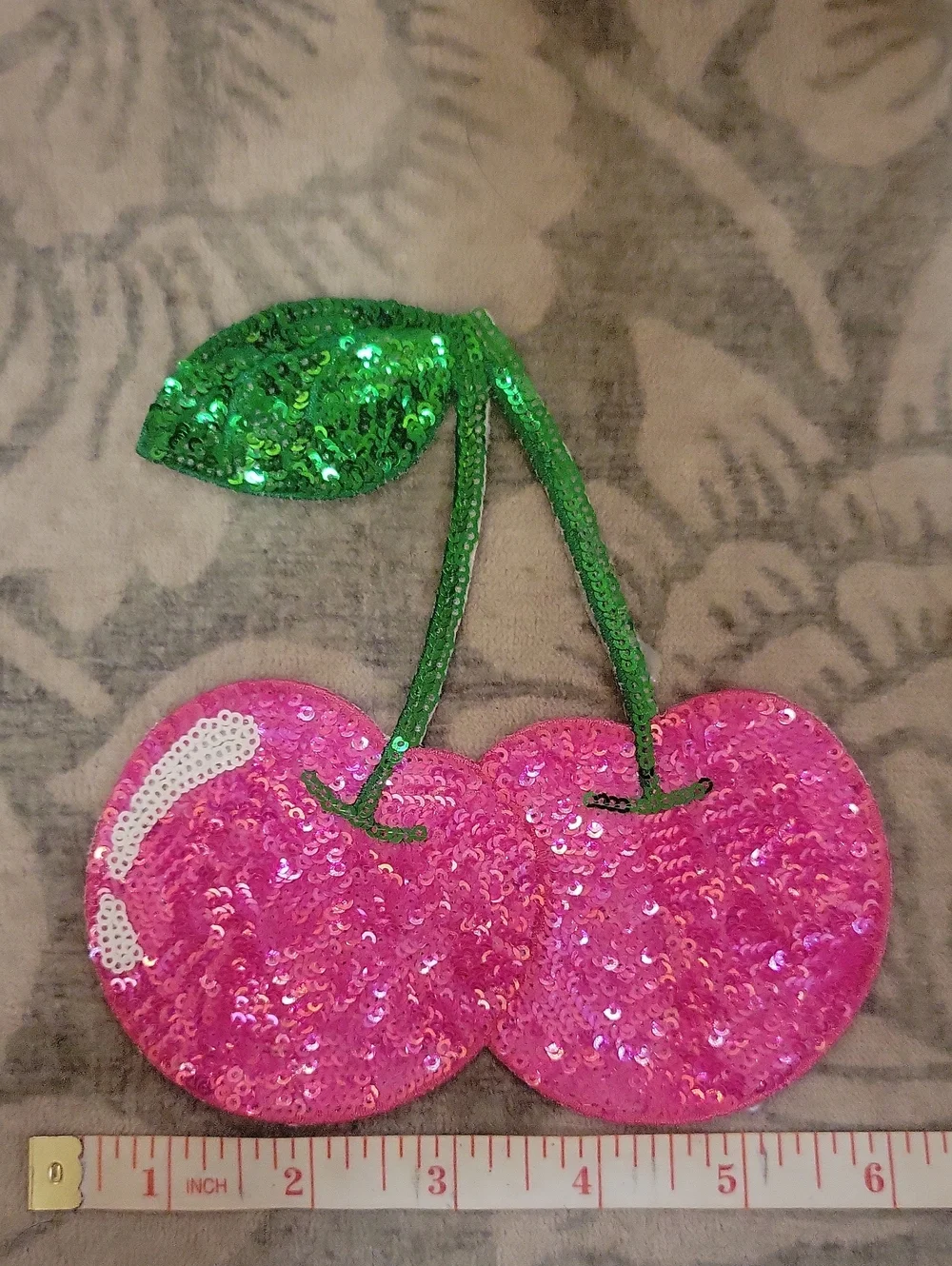 Sequin Cherry Patch- Pink & Green
